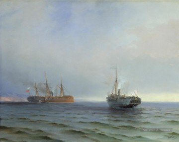  turque Tableaux - Ivan Aivazovsky la capture de la nef turque sur la mer Noire Paysage marin